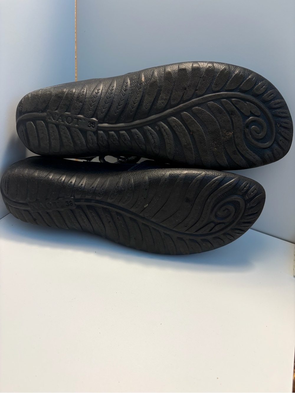 Naot Navy Perforated Leather Slingback Flats - Picture 4 of 9